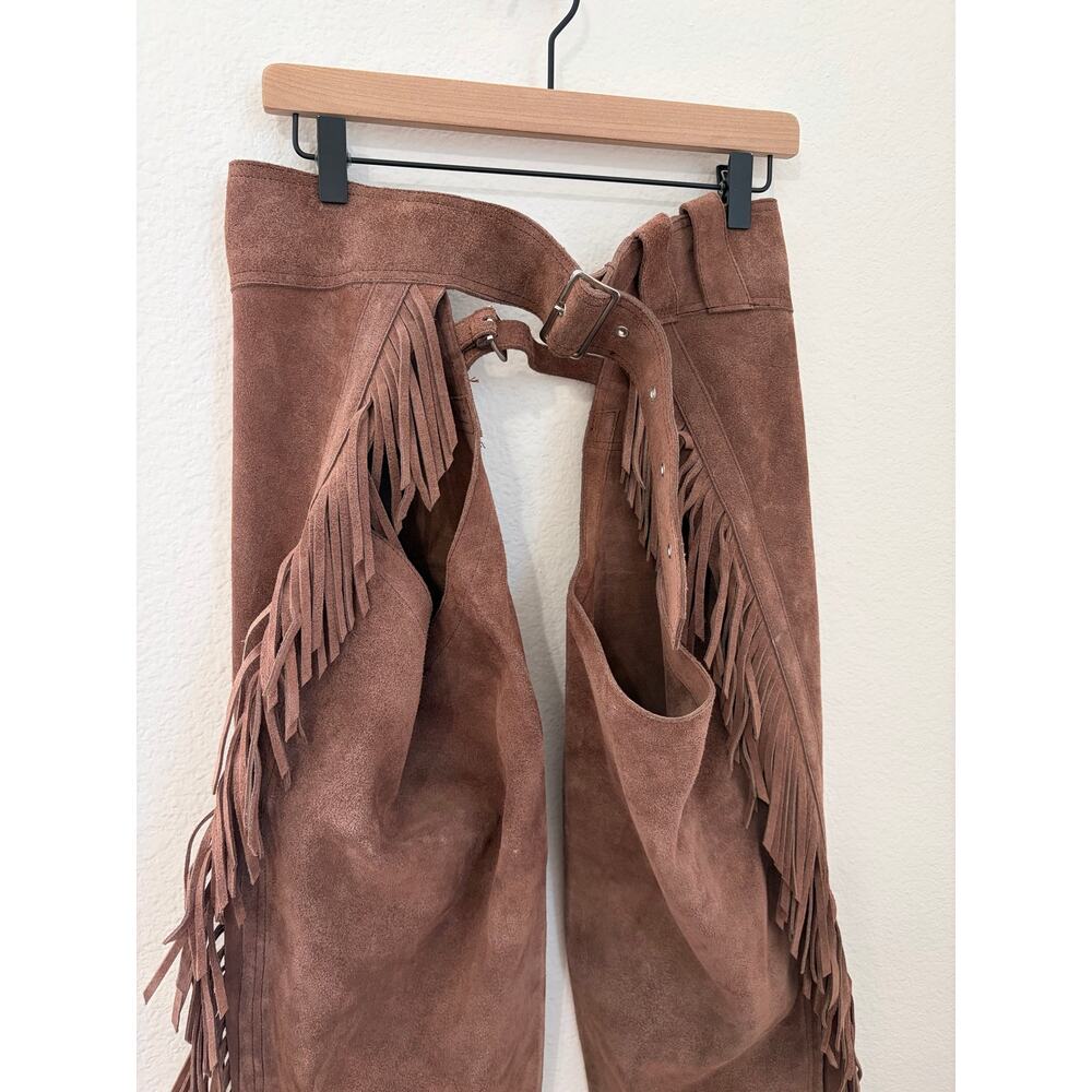 Vintage Leather Chaps Western Express Size Large Rodeo Horseback Riding Trousers - Picture 2 of 10